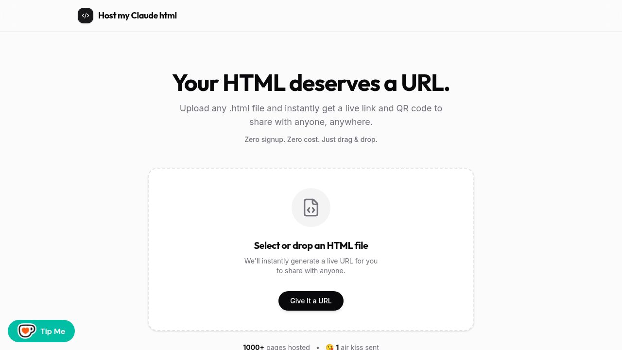 Instant Free HTML File Hosting